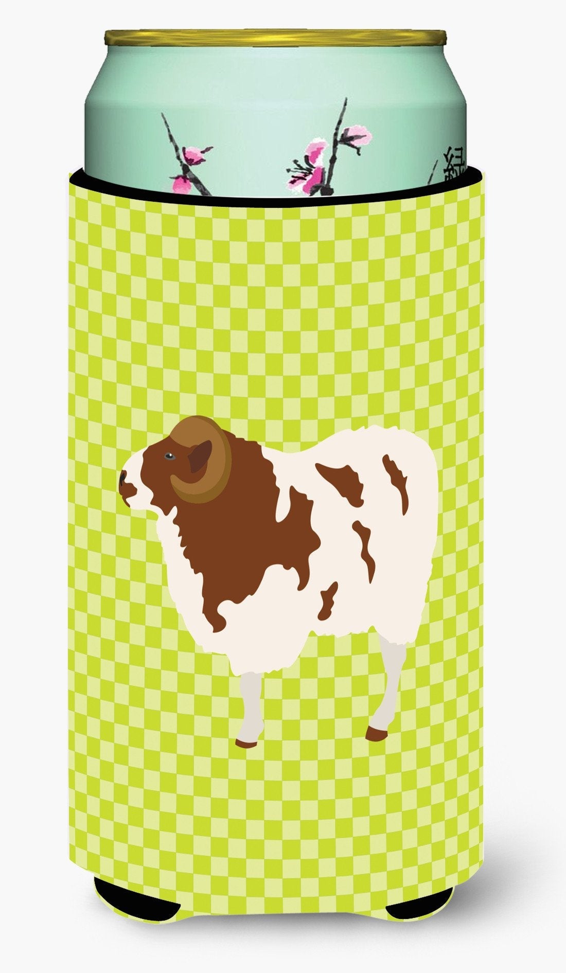 Jacob Sheep Green Tall Boy Hugger Can Cooler Sleeve Machine Washable Drink Collapsible Insulator Beverage Insulated Holder