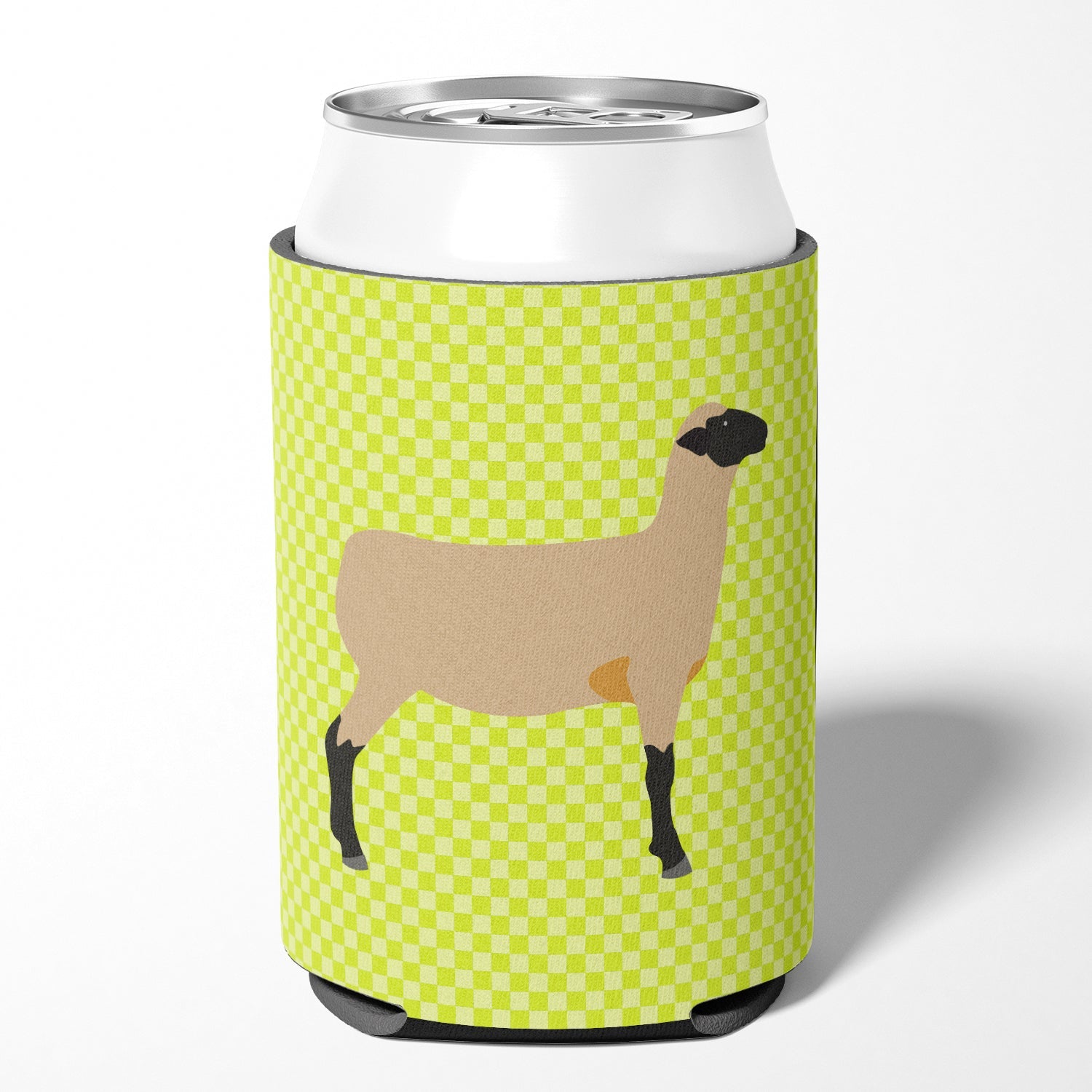 Hampshire Down Sheep Green Can or Bottle Hugger Cooler Sleeve for Standard 12 oz Cans, Insulated Foam Beer & Soda Can Hugger Reusable