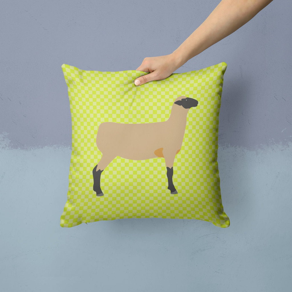 Hampshire Down Sheep Green Decorative Throw Pillow 14x14 Indoor Outdoor Accent Cushion, Fabric Cover with Insert for Sofa, Bed, Porch & Living Room
