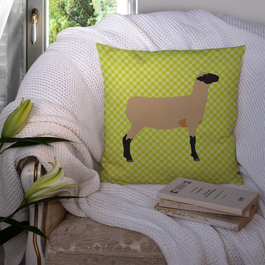 Hampshire Down Sheep Green Decorative Throw Pillow 14x14 Indoor Outdoor Accent Cushion, Fabric Cover with Insert for Sofa, Bed, Porch & Living Room