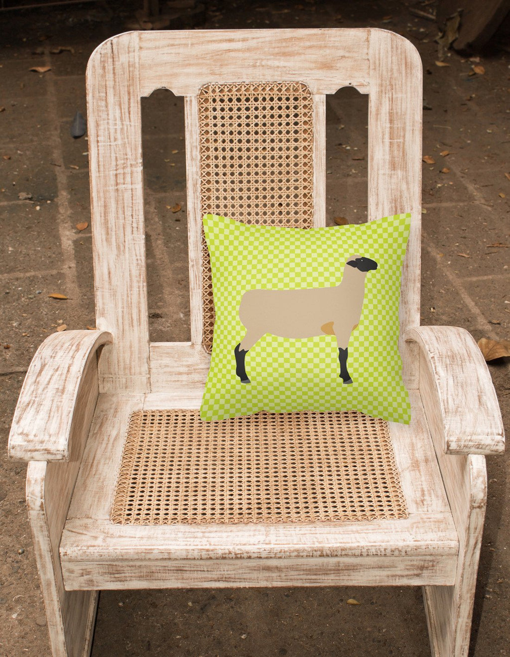 Hampshire Down Sheep Green Decorative Throw Pillow 18x18 Indoor Outdoor Accent Cushion, Fabric Cover with Insert for Sofa, Bed, Porch & Living Room