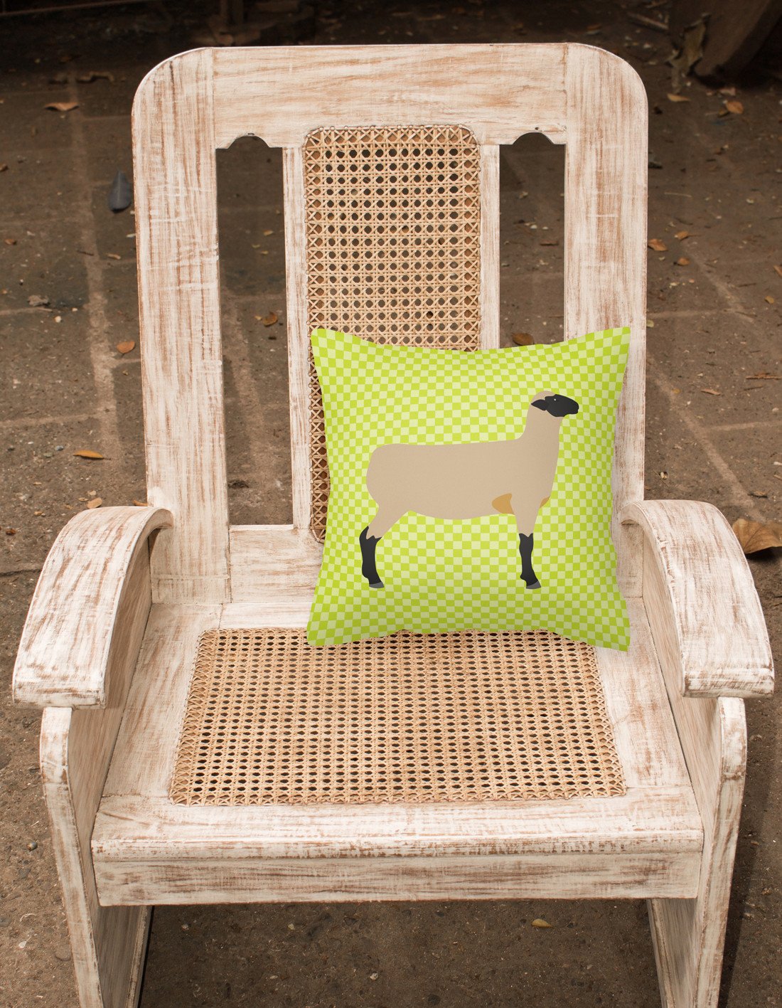 Hampshire Down Sheep Green Decorative Throw Pillow 18x18 Indoor Outdoor Accent Cushion, Fabric Cover with Insert for Sofa, Bed, Porch & Living Room