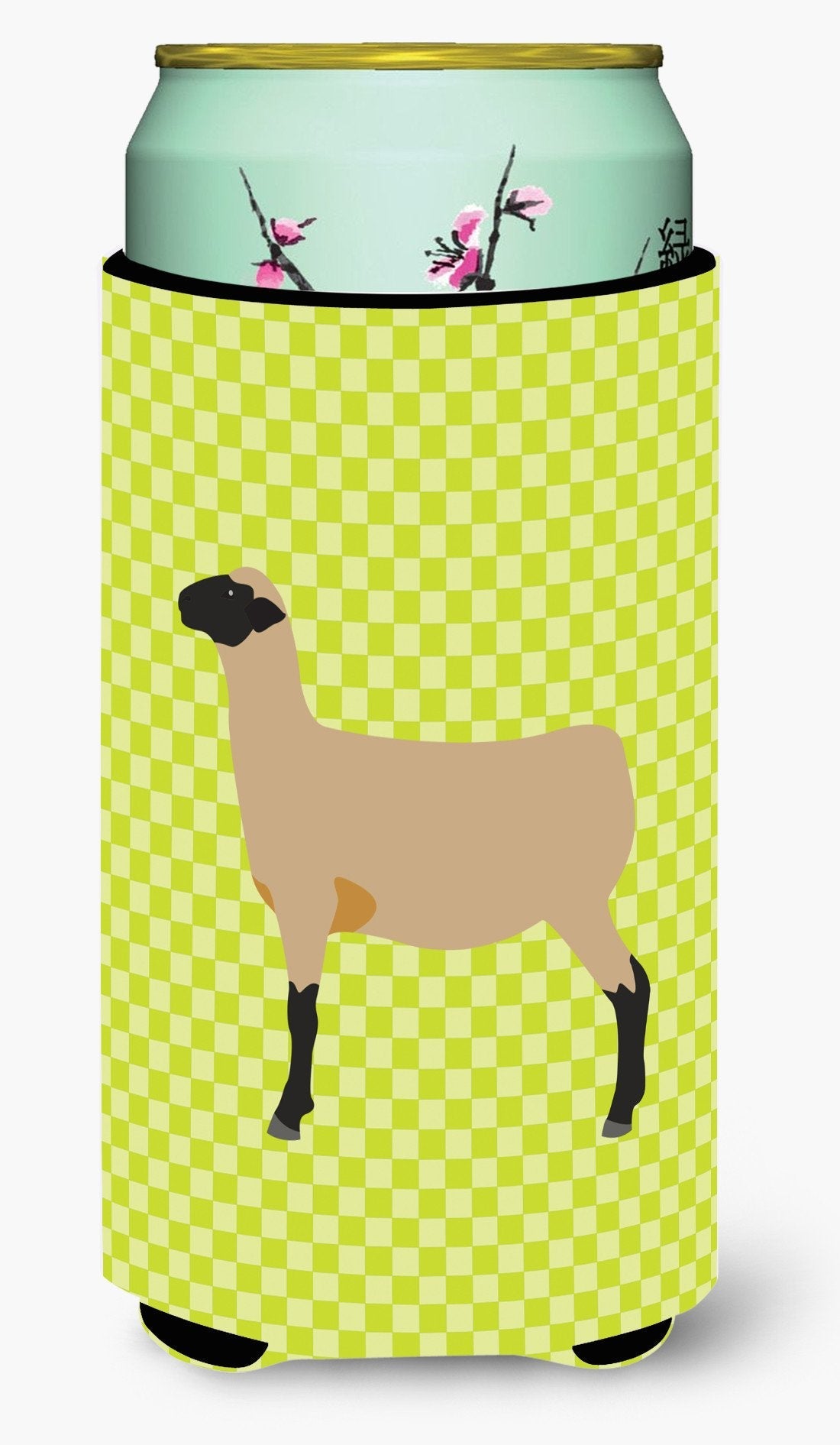 Hampshire Down Sheep Green Tall Boy Hugger Can Cooler Sleeve Machine Washable Drink Collapsible Insulator Beverage Insulated Holder