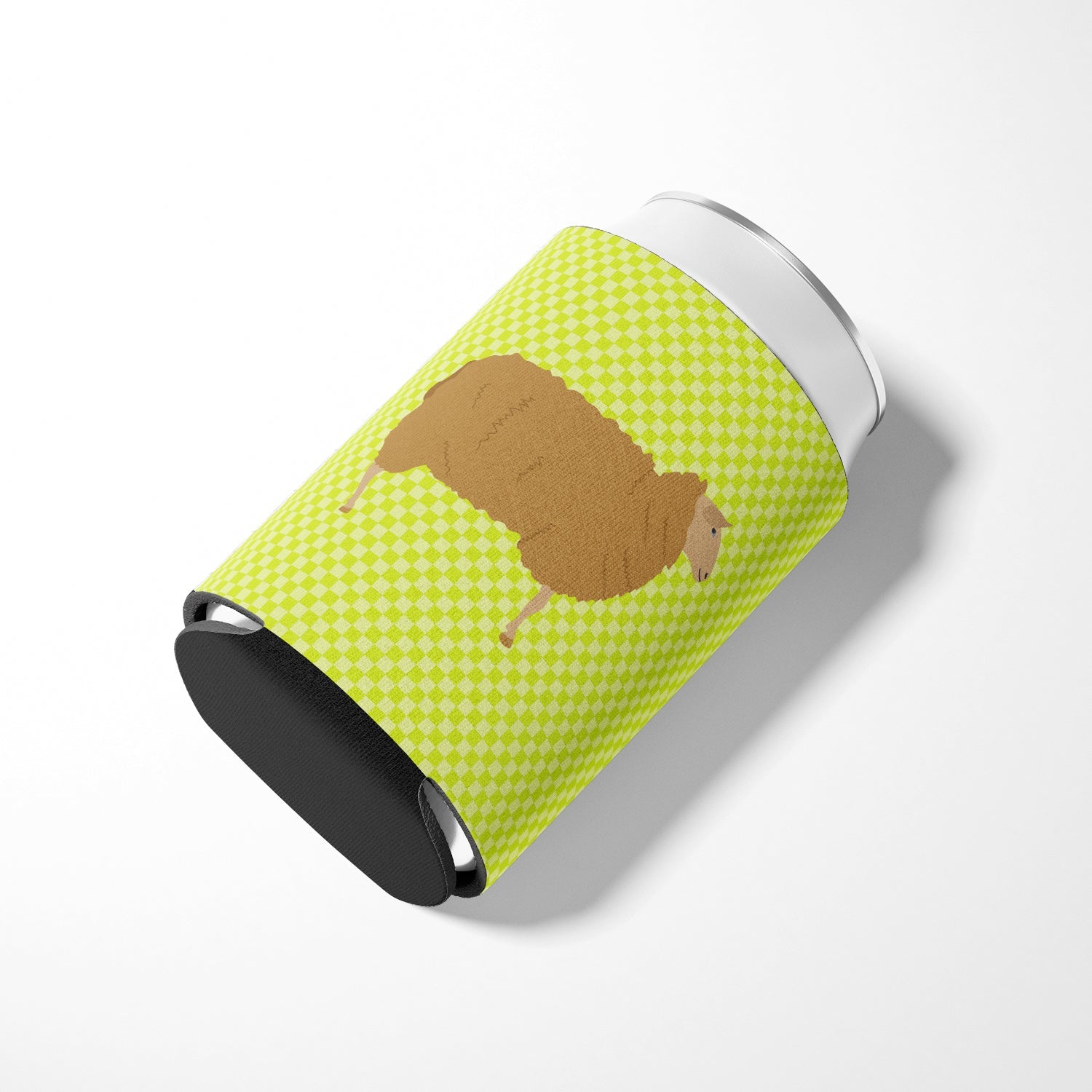 East Friesian Sheep Green Can or Bottle Hugger Cooler Sleeve for Standard 12 oz Cans, Insulated Foam Beer & Soda Can Hugger Reusable