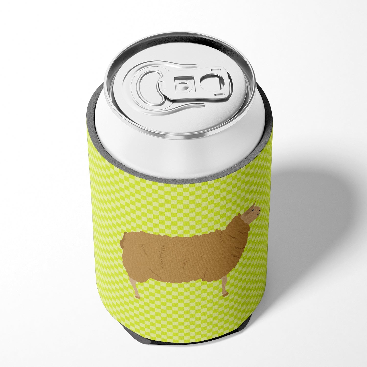 East Friesian Sheep Green Can or Bottle Hugger Cooler Sleeve for Standard 12 oz Cans, Insulated Foam Beer & Soda Can Hugger Reusable