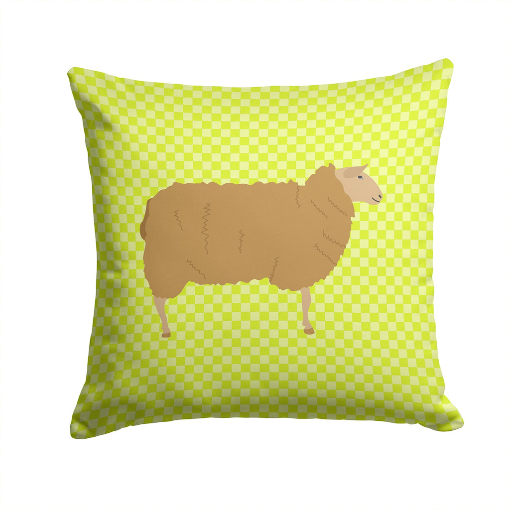 East Friesian Sheep Green Decorative Throw Pillow 14x14 Indoor Outdoor Accent Cushion, Fabric Cover with Insert for Sofa, Bed, Porch & Living Room