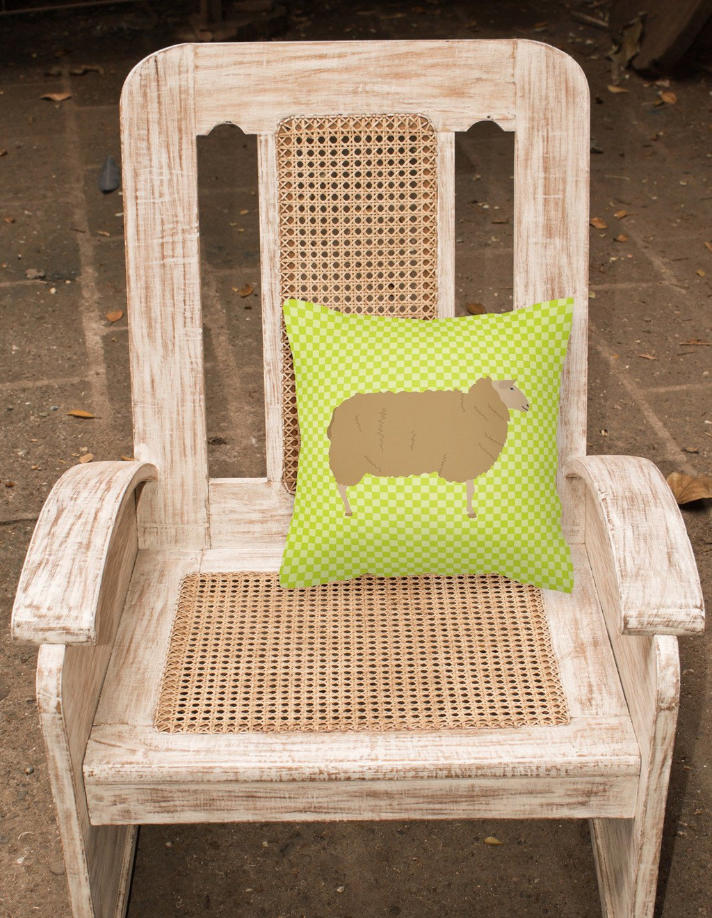 East Friesian Sheep Green Decorative Throw Pillow 18x18 Indoor Outdoor Accent Cushion, Fabric Cover with Insert for Sofa, Bed, Porch & Living Room