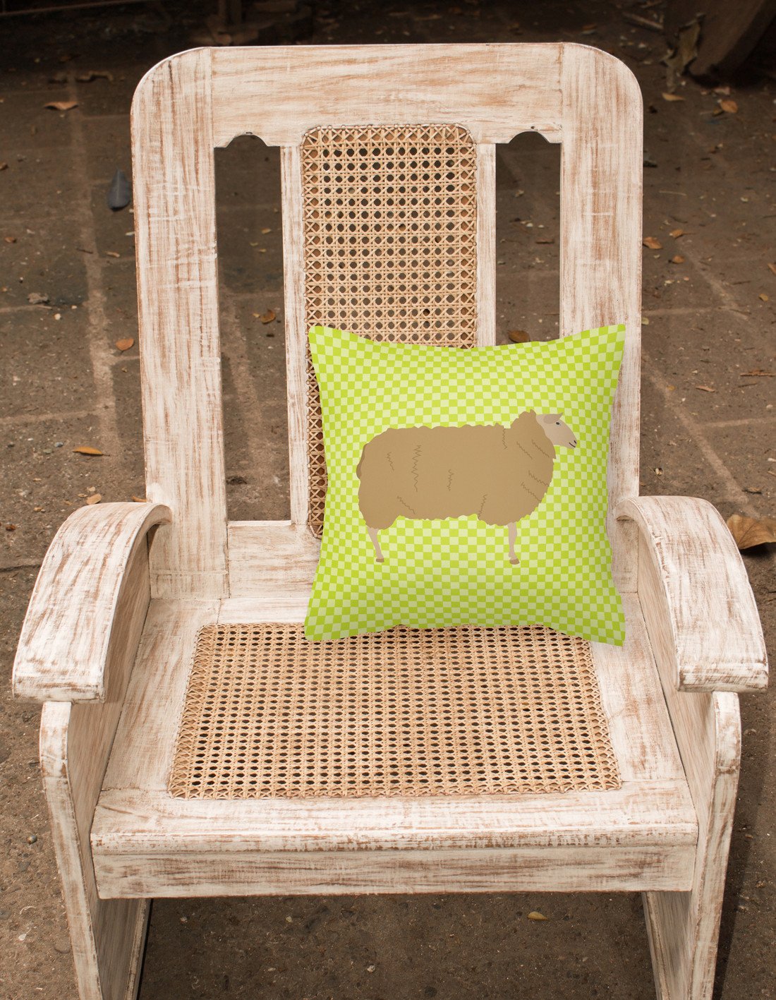 East Friesian Sheep Green Decorative Throw Pillow 18x18 Indoor Outdoor Accent Cushion, Fabric Cover with Insert for Sofa, Bed, Porch & Living Room