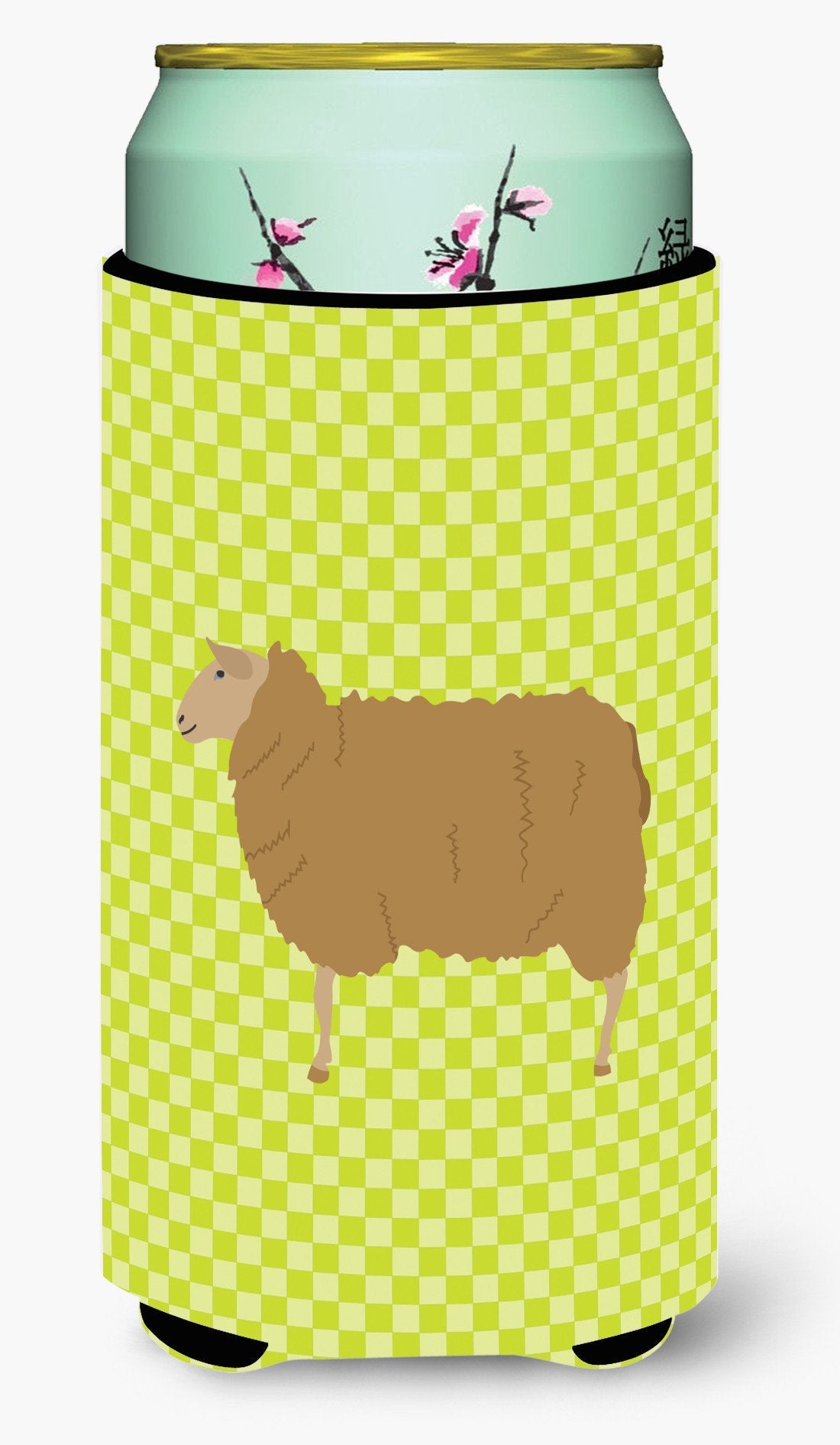East Friesian Sheep Green Tall Boy Hugger Can Cooler Sleeve Machine Washable Drink Collapsible Insulator Beverage Insulated Holder