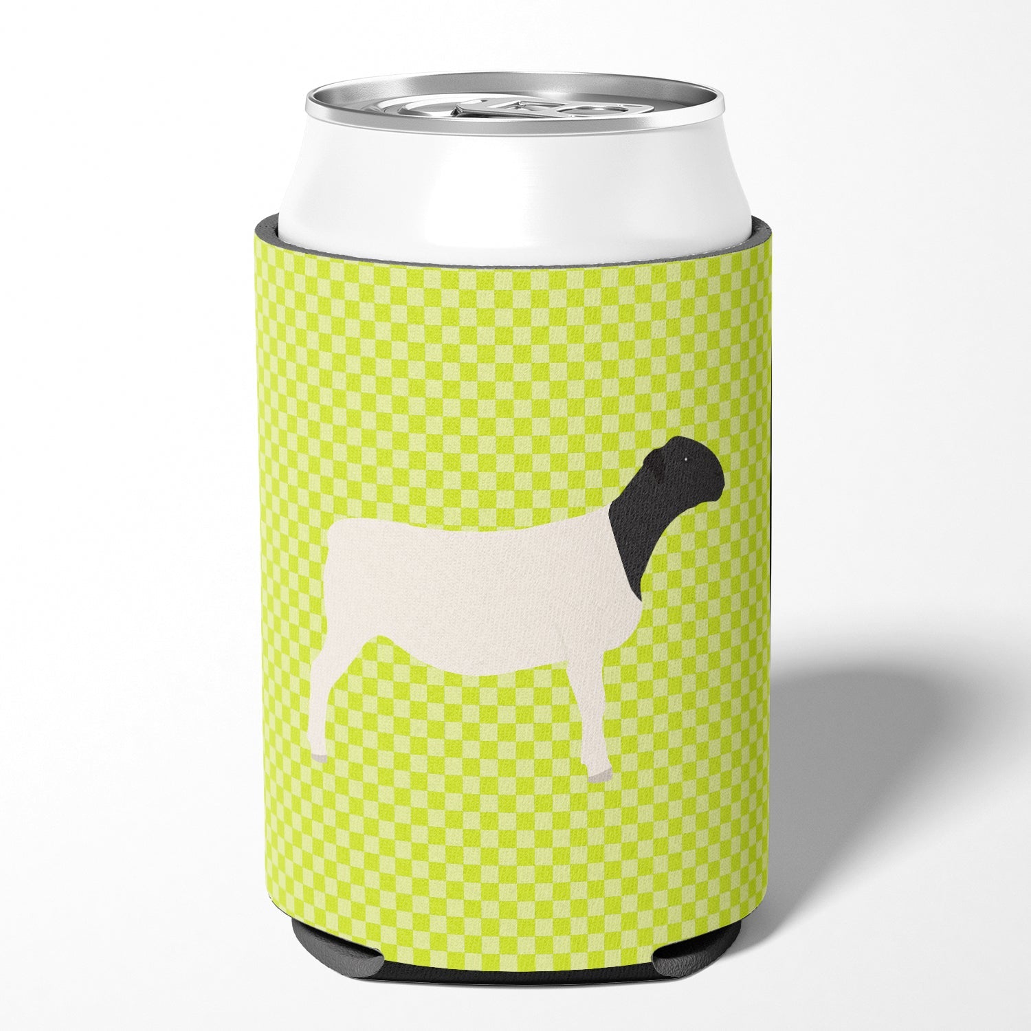 Dorper Sheep Green Can or Bottle Hugger Cooler Sleeve for Standard 12 oz Cans, Insulated Foam Beer & Soda Can Hugger Reusable