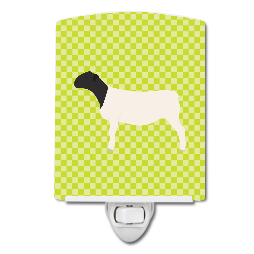 Dorper Sheep Green Ceramic Night Light Compact, UL-Certified, Ideal for Bedroom, Bathroom, Nursery, Hallway, Kitchen, 6x4x3, Multicolor