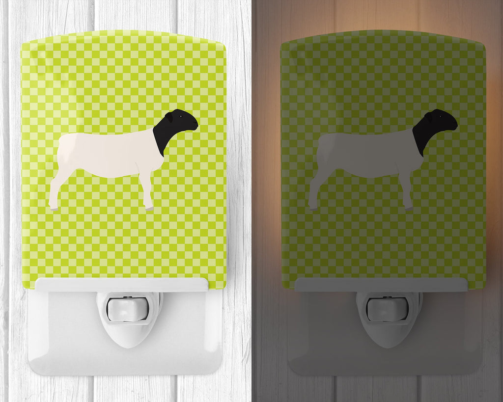 Dorper Sheep Green Ceramic Night Light Compact, UL-Certified, Ideal for Bedroom, Bathroom, Nursery, Hallway, Kitchen, 6x4x3, Multicolor