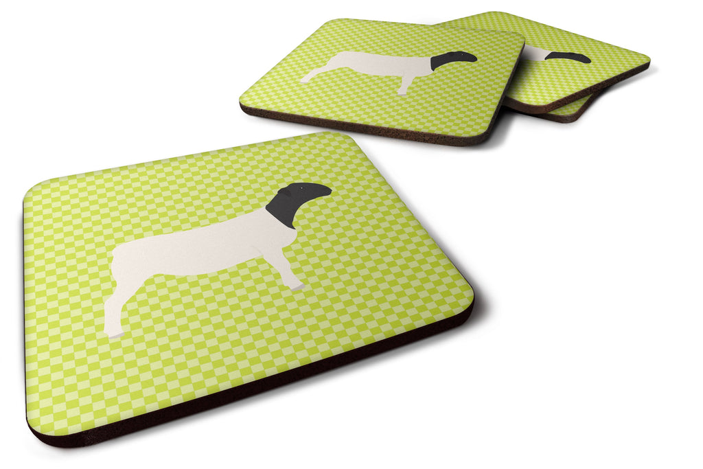 Dorper Sheep Green Foam Coasters Set of 4 Cup Coasters for Indoor Outdoor, Tabletop Protection, Anti Slip, Mouse pad Material