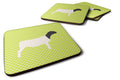Dorper Sheep Green Foam Coasters Set of 4 Cup Coasters for Indoor Outdoor, Tabletop Protection, Anti Slip, Mouse pad Material