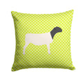 Dorper Sheep Green Decorative Throw Pillow 14x14 Indoor Outdoor Accent Cushion, Fabric Cover with Insert for Sofa, Bed, Porch & Living Room