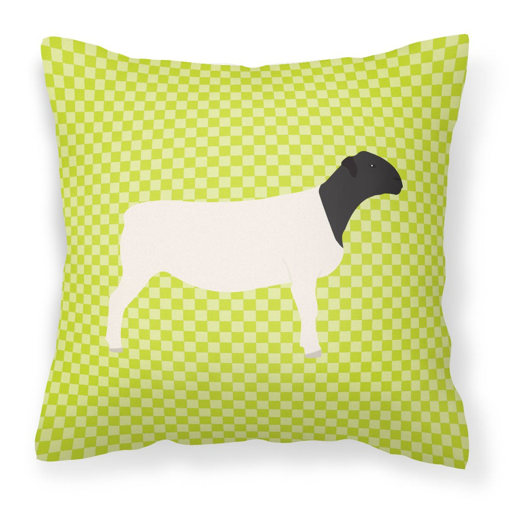Dorper Sheep Green Decorative Throw Pillow 18x18 Indoor Outdoor Accent Cushion, Fabric Cover with Insert for Sofa, Bed, Porch & Living Room