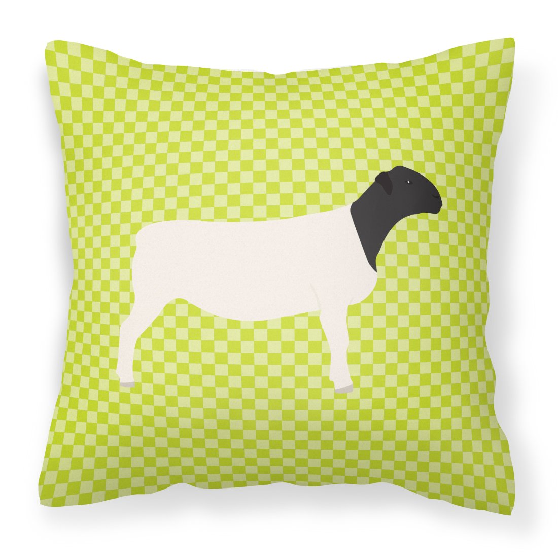Dorper Sheep Green Decorative Throw Pillow 18x18 Indoor Outdoor Accent Cushion, Fabric Cover with Insert for Sofa, Bed, Porch & Living Room