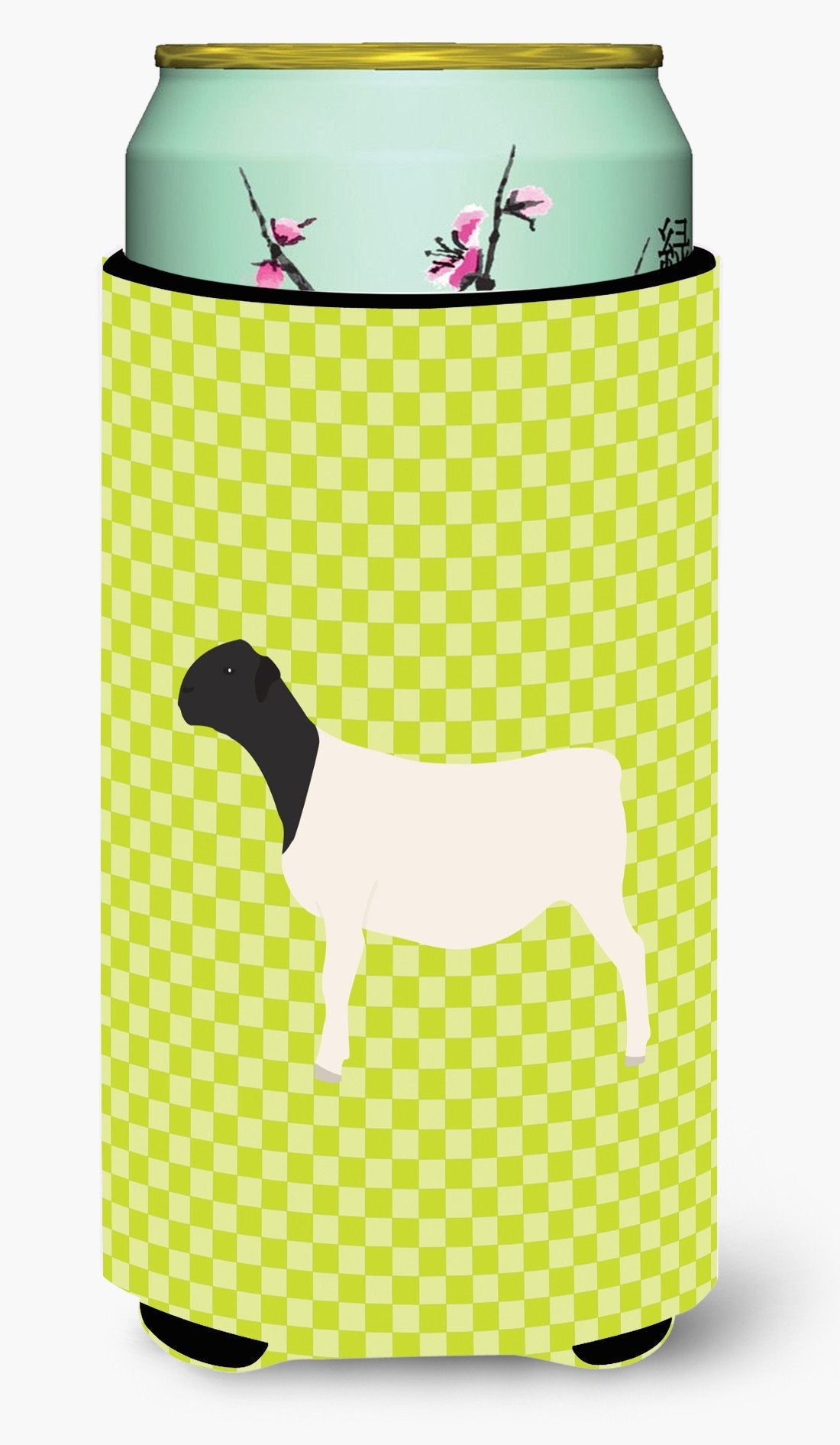 Dorper Sheep Green Tall Boy Hugger Can Cooler Sleeve Machine Washable Drink Collapsible Insulator Beverage Insulated Holder