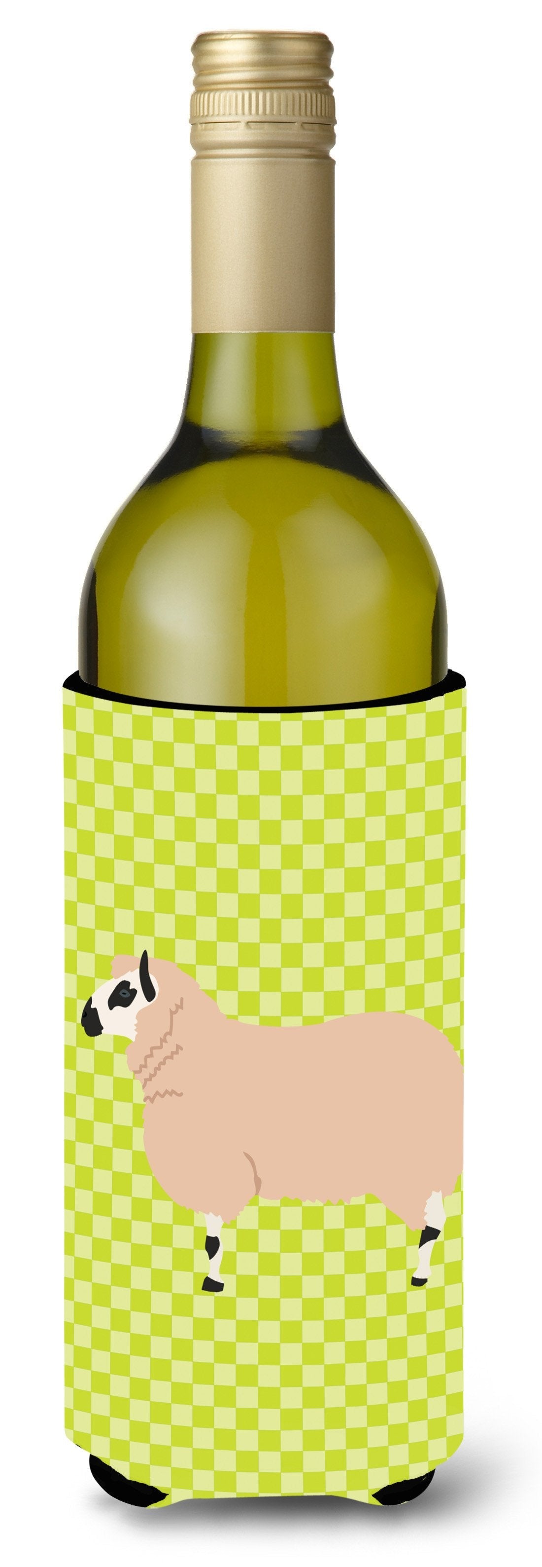 Kerry Hill Sheep Green Wine Bottle Hugger Gift Sleeve for Standard 750 ml Bottles, Insulated Reusable Also Fits Mini Shot & Pint Bottles