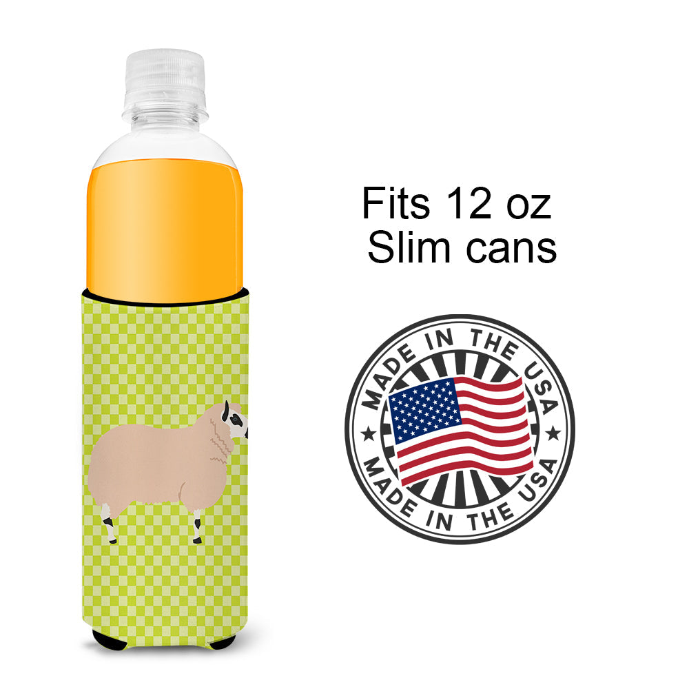 Kerry Hill Sheep Green Slim Can Hugger , Insulated Foam Hugger for 12 oz Slim Cans, Beer Bottles & Water Bottles, Printed in USA