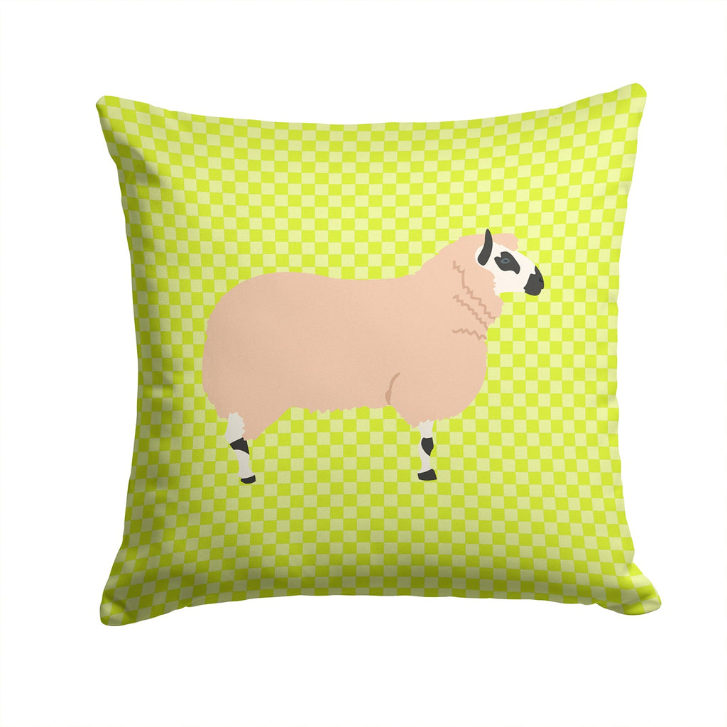 Kerry Hill Sheep Green Decorative Throw Pillow 14x14 Indoor Outdoor Accent Cushion, Fabric Cover with Insert for Sofa, Bed, Porch & Living Room