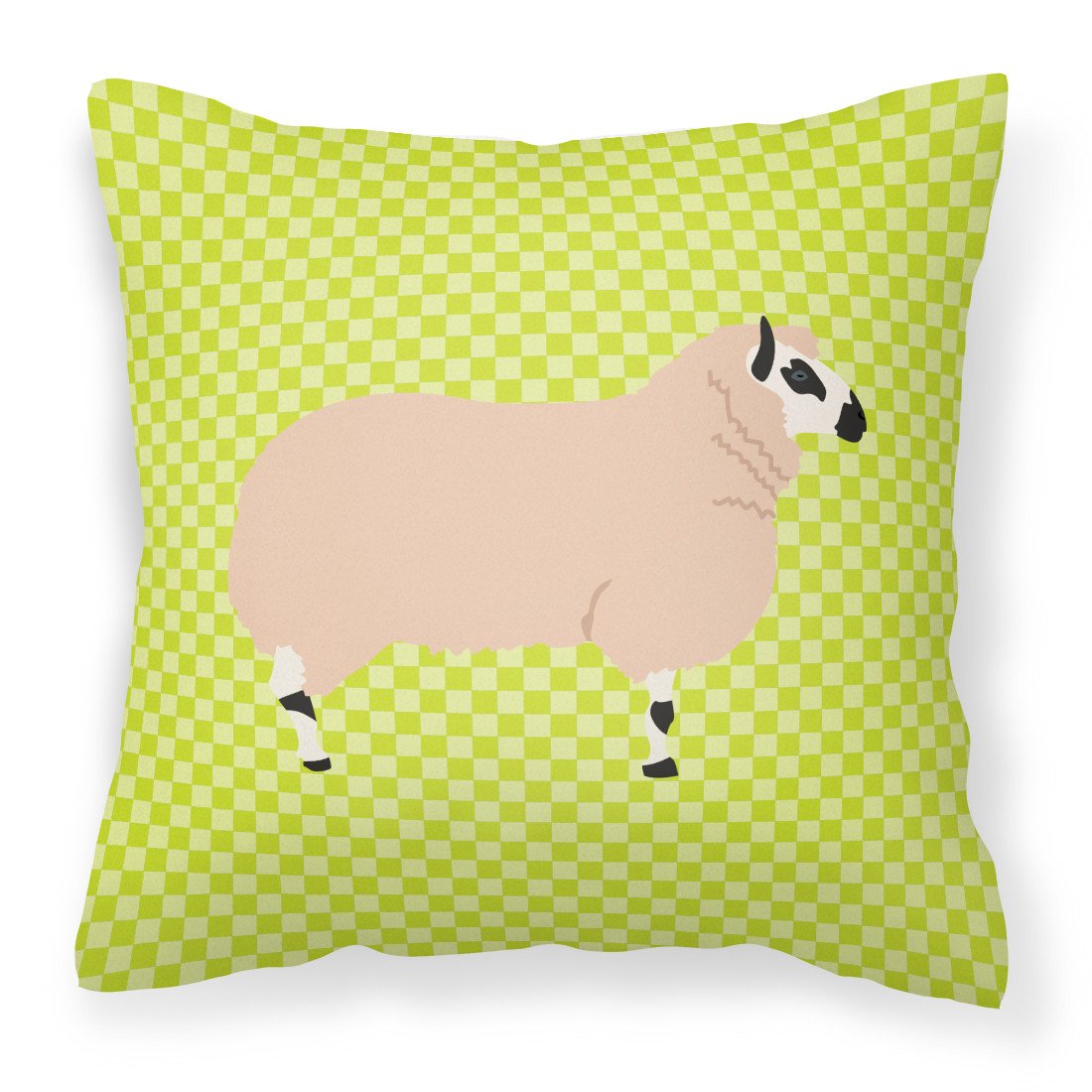 Kerry Hill Sheep Green Decorative Throw Pillow 18x18 Indoor Outdoor Accent Cushion, Fabric Cover with Insert for Sofa, Bed, Porch & Living Room