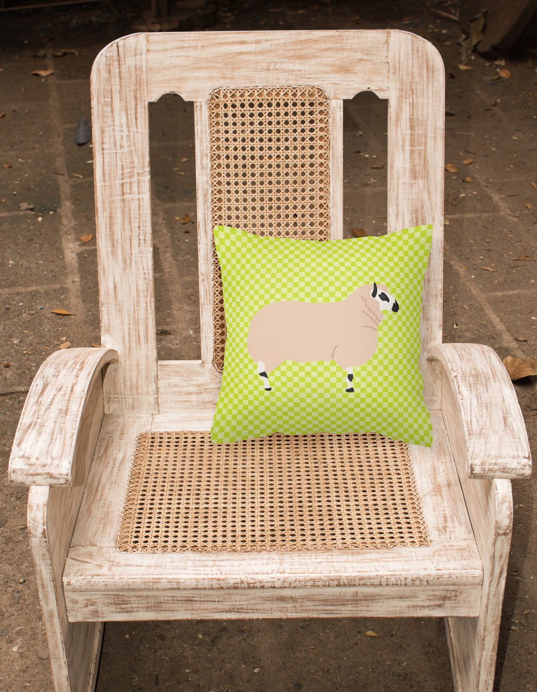 Kerry Hill Sheep Green Decorative Throw Pillow 18x18 Indoor Outdoor Accent Cushion, Fabric Cover with Insert for Sofa, Bed, Porch & Living Room
