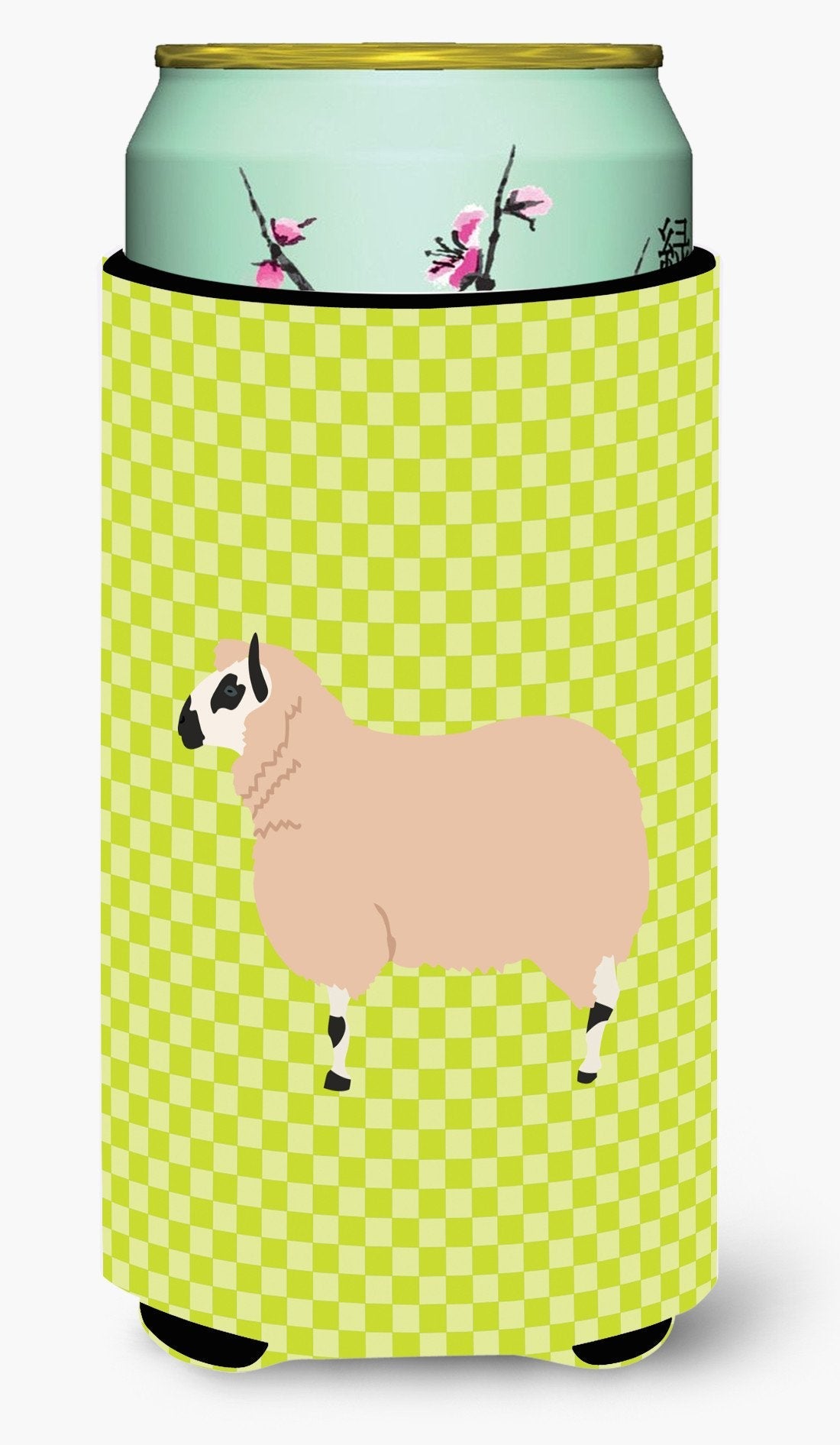 Kerry Hill Sheep Green Tall Boy Hugger Can Cooler Sleeve Machine Washable Drink Collapsible Insulator Beverage Insulated Holder