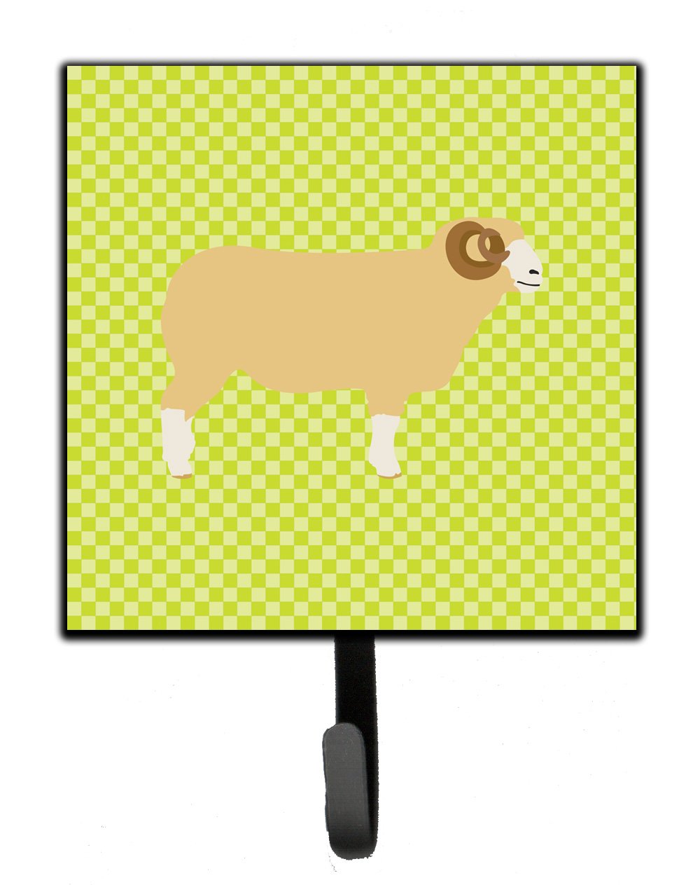 Horned Dorset Sheep Green Leash or Key Holder Wall Hooks, Key Hooks Holder, Coat Rack Wall Mount, Coat Hooks, Hooks for Hanging Keys, Towels, Aprons, Leashes