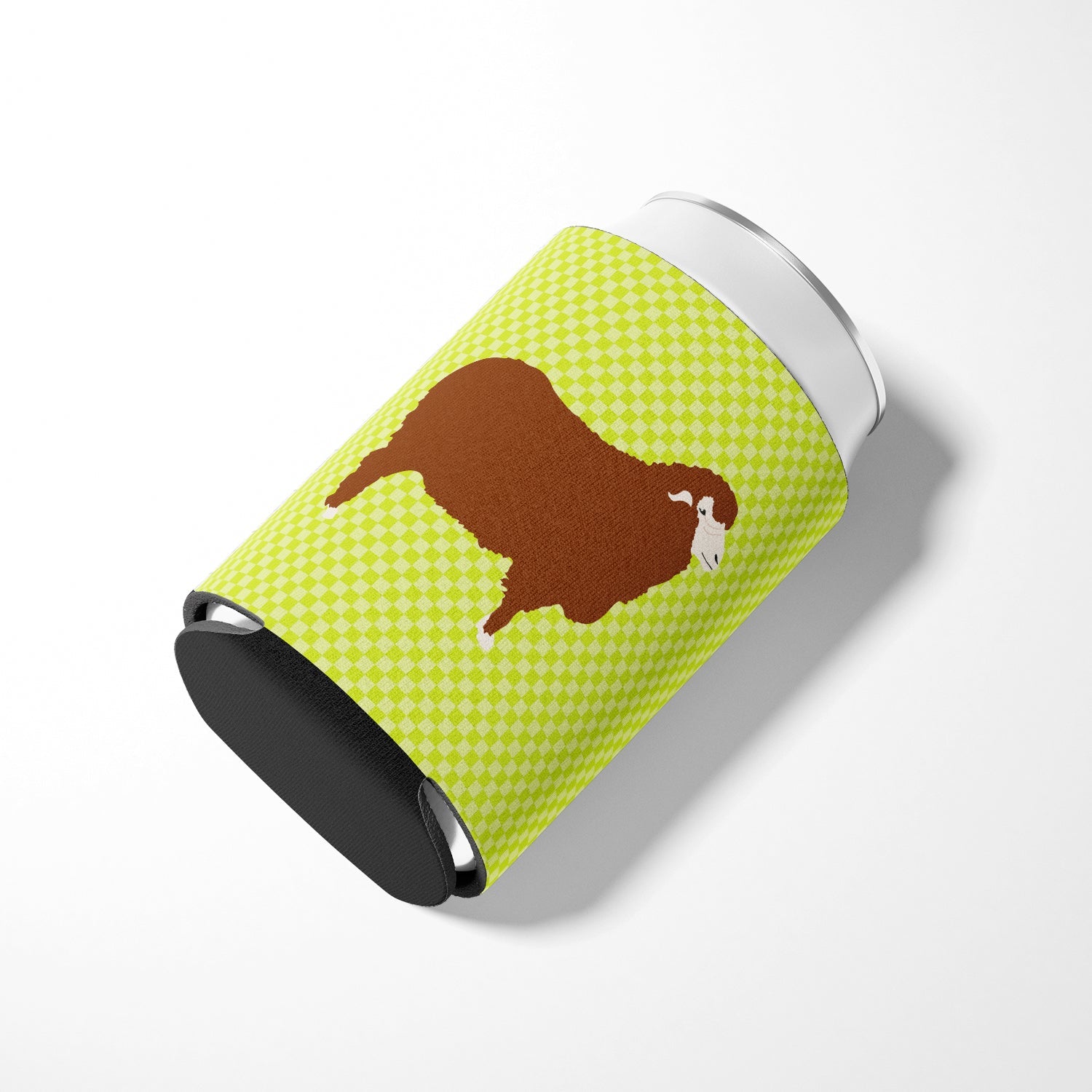 Merino Sheep Green Can or Bottle Hugger Cooler Sleeve for Standard 12 oz Cans, Insulated Foam Beer & Soda Can Hugger Reusable