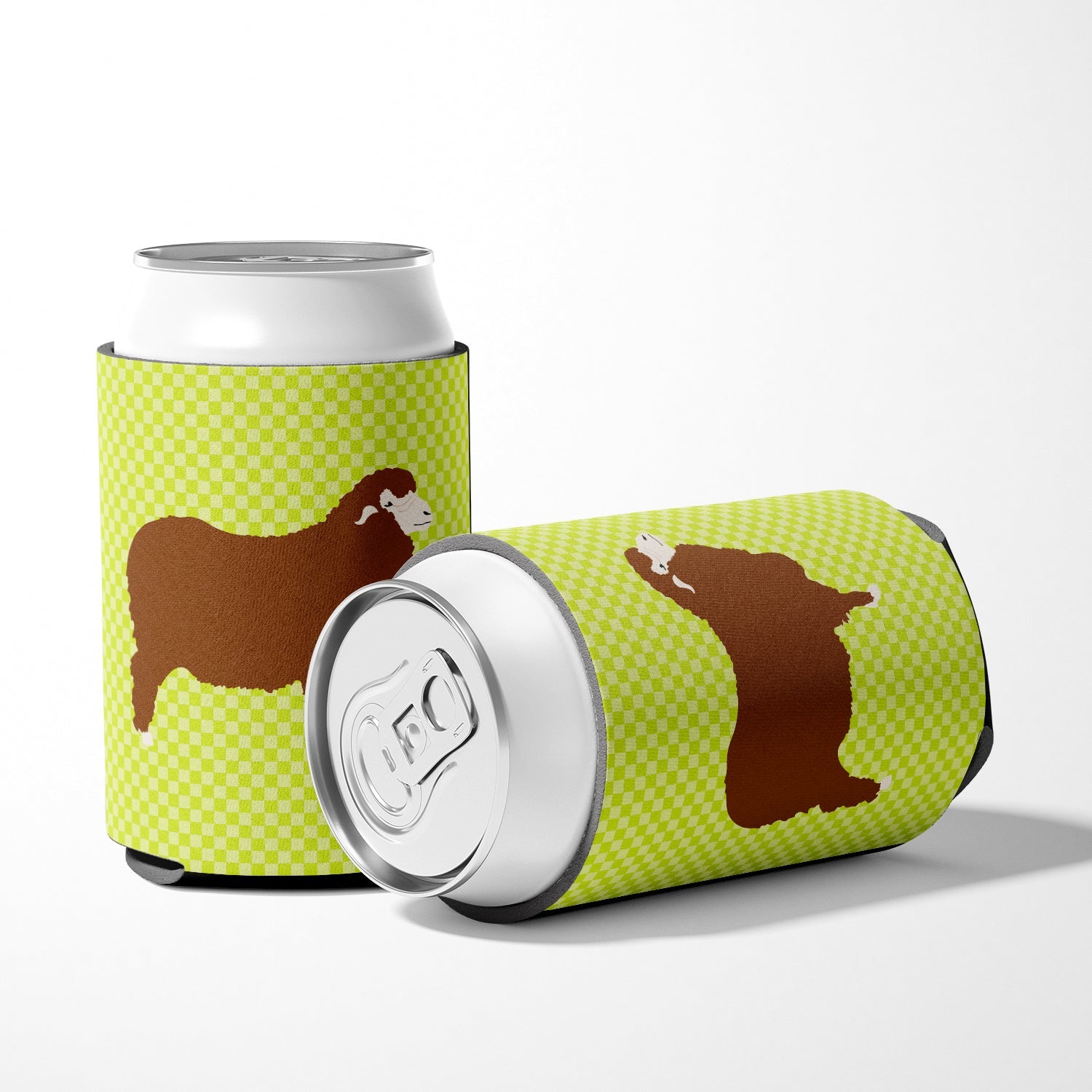 Merino Sheep Green Can or Bottle Hugger Cooler Sleeve for Standard 12 oz Cans, Insulated Foam Beer & Soda Can Hugger Reusable