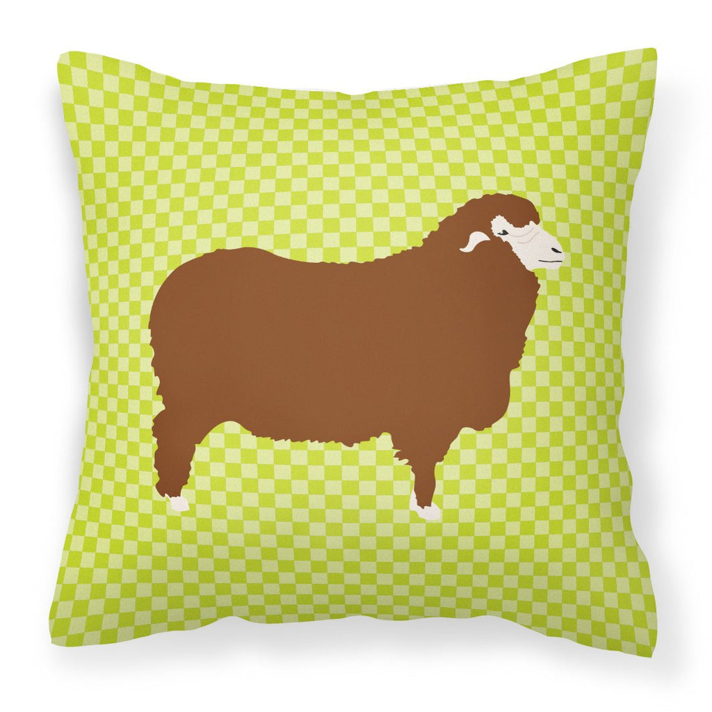 Merino Sheep Green Decorative Throw Pillow 18x18 Indoor Outdoor Accent Cushion, Fabric Cover with Insert for Sofa, Bed, Porch & Living Room