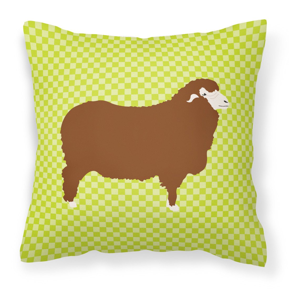 Merino Sheep Green Decorative Throw Pillow 18x18 Indoor Outdoor Accent Cushion, Fabric Cover with Insert for Sofa, Bed, Porch & Living Room