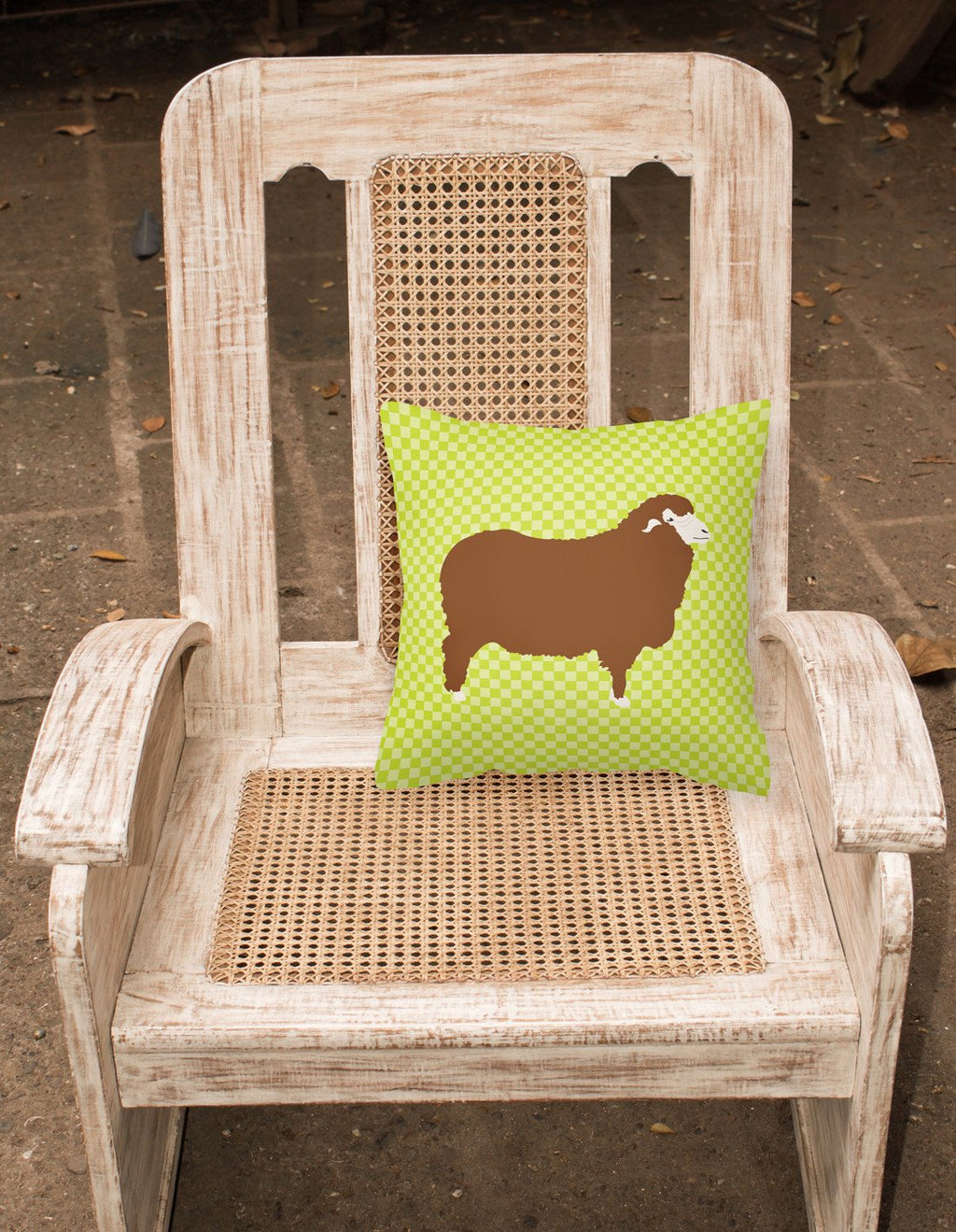 Merino Sheep Green Decorative Throw Pillow 18x18 Indoor Outdoor Accent Cushion, Fabric Cover with Insert for Sofa, Bed, Porch & Living Room