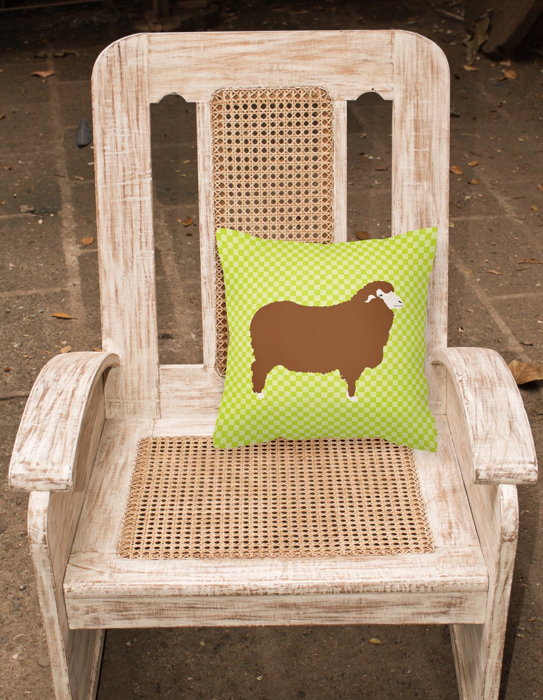 Merino Sheep Green Decorative Throw Pillow 18x18 Indoor Outdoor Accent Cushion, Fabric Cover with Insert for Sofa, Bed, Porch & Living Room
