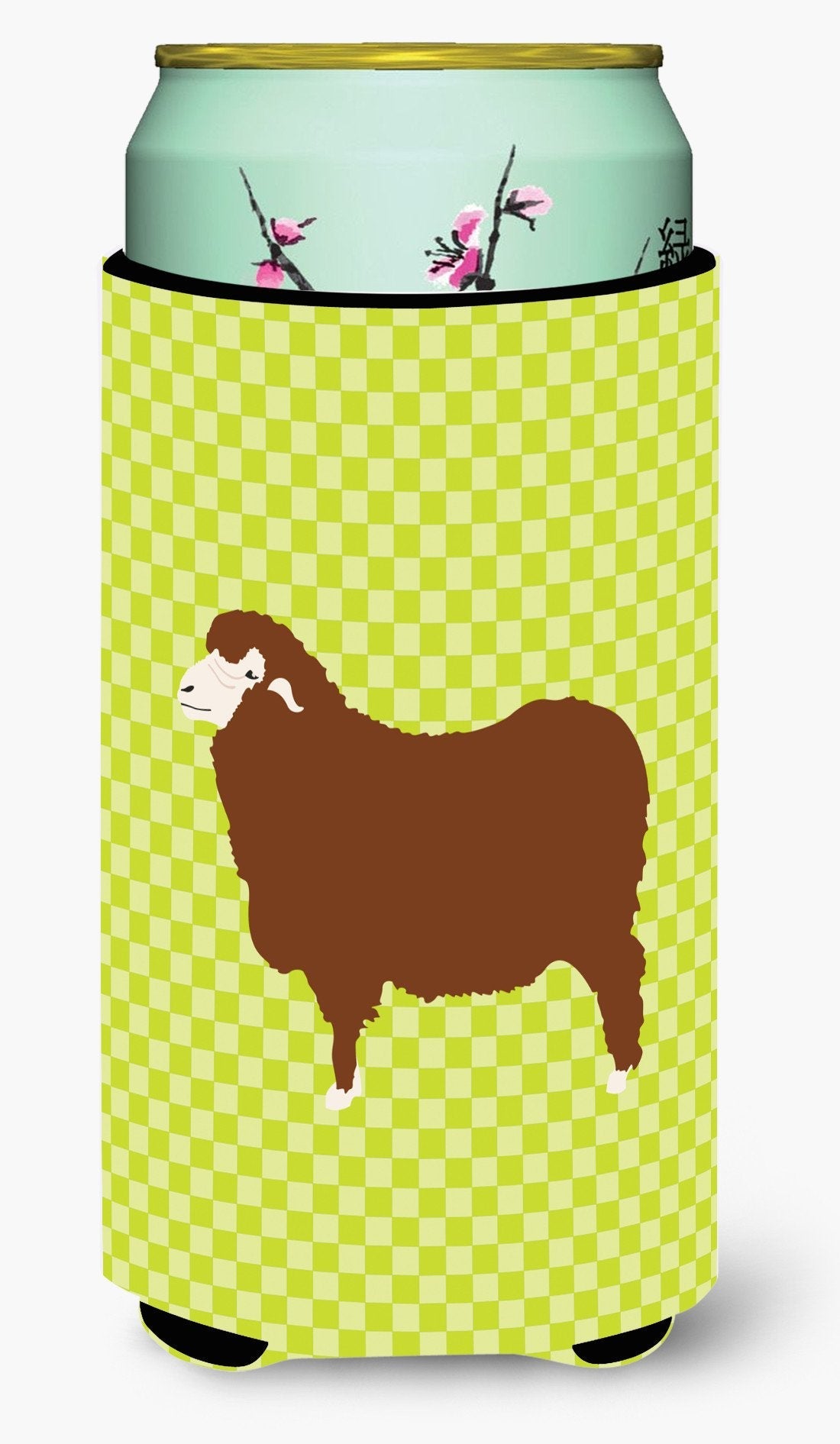 Merino Sheep Green Tall Boy Hugger Can Cooler Sleeve Machine Washable Drink Collapsible Insulator Beverage Insulated Holder