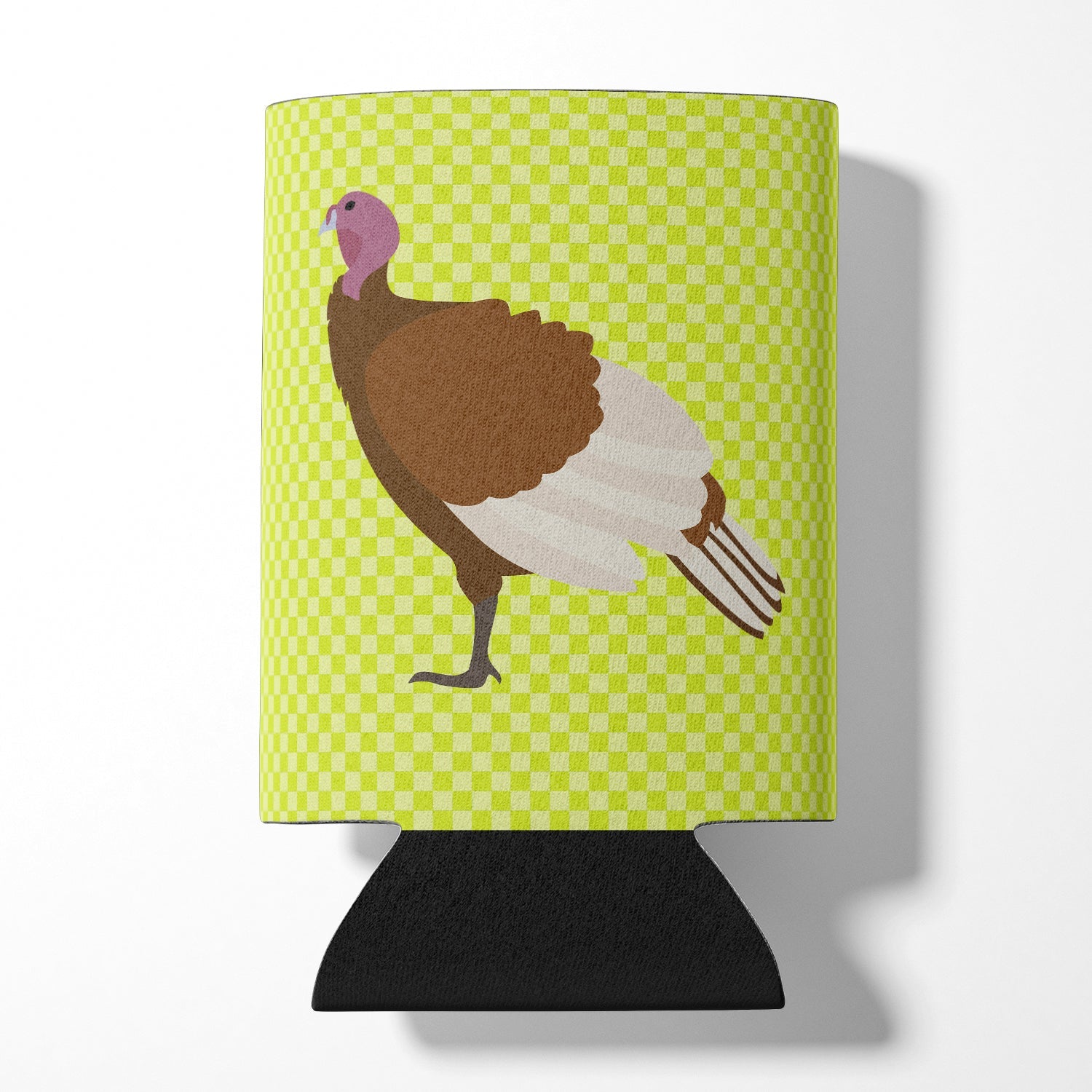 Bourbon Red Turkey Hen Green Can or Bottle Hugger Cooler Sleeve for Standard 12 oz Cans, Insulated Foam Beer & Soda Can Hugger Reusable