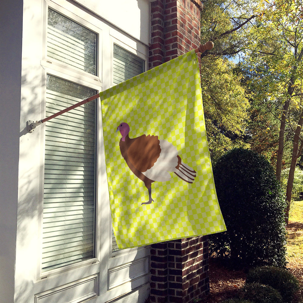 Bourbon Red Turkey Hen Green House Flag 28x40 Porch Sleeve Pole Decorative Outside Yard Banner Artwork Wall Hanging, Polyester