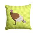 Bourbon Red Turkey Hen Green Decorative Throw Pillow 14x14 Indoor Outdoor Accent Cushion, Fabric Cover with Insert for Sofa, Bed, Porch & Living Room