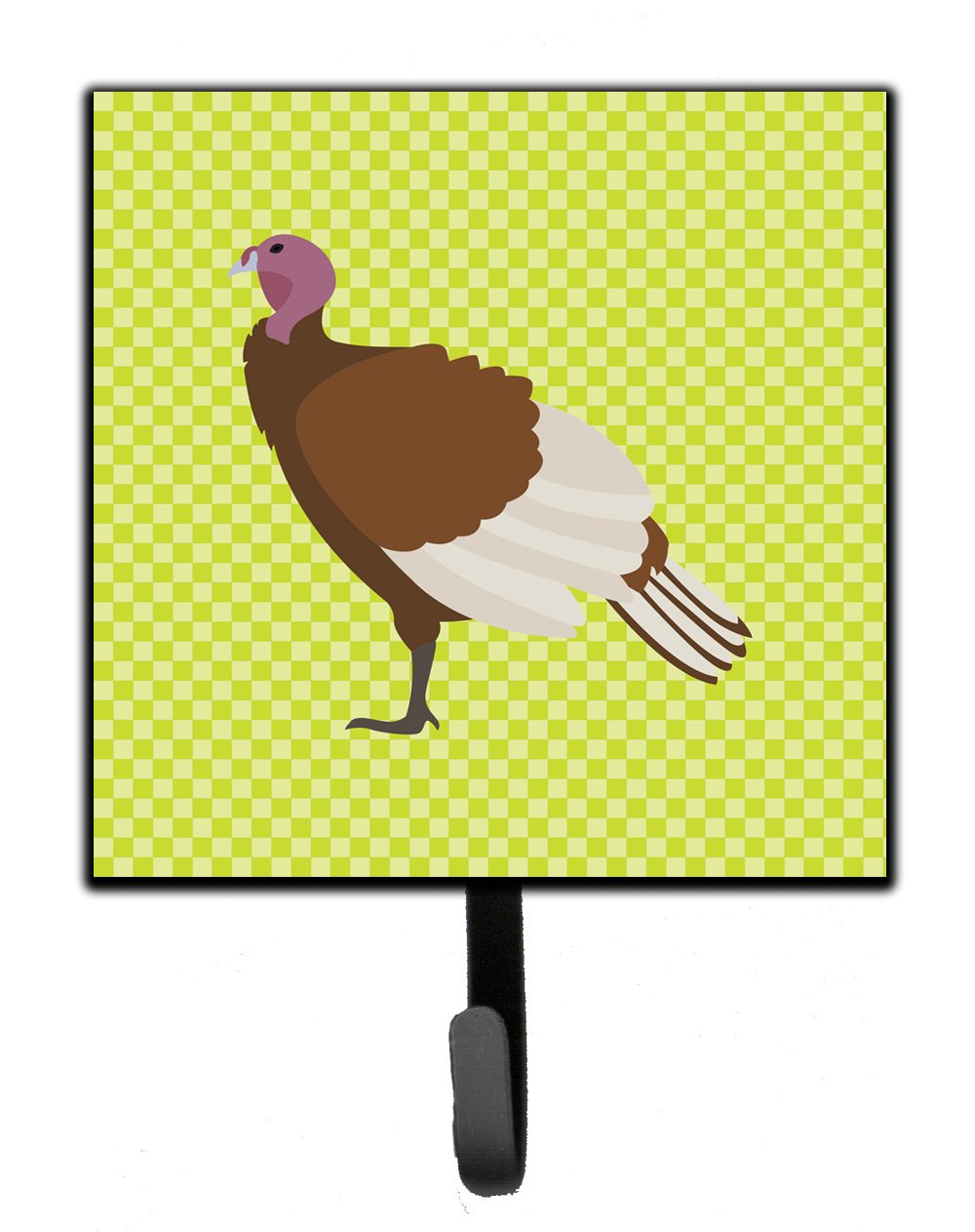 Bourbon Red Turkey Hen Green Leash or Key Holder Wall Hooks, Key Hooks Holder, Coat Rack Wall Mount, Coat Hooks, Hooks for Hanging Keys, Towels, Aprons, Leashes