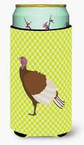 Bourbon Red Turkey Hen Green Tall Boy Hugger Can Cooler Sleeve Machine Washable Drink Collapsible Insulator Beverage Insulated Holder