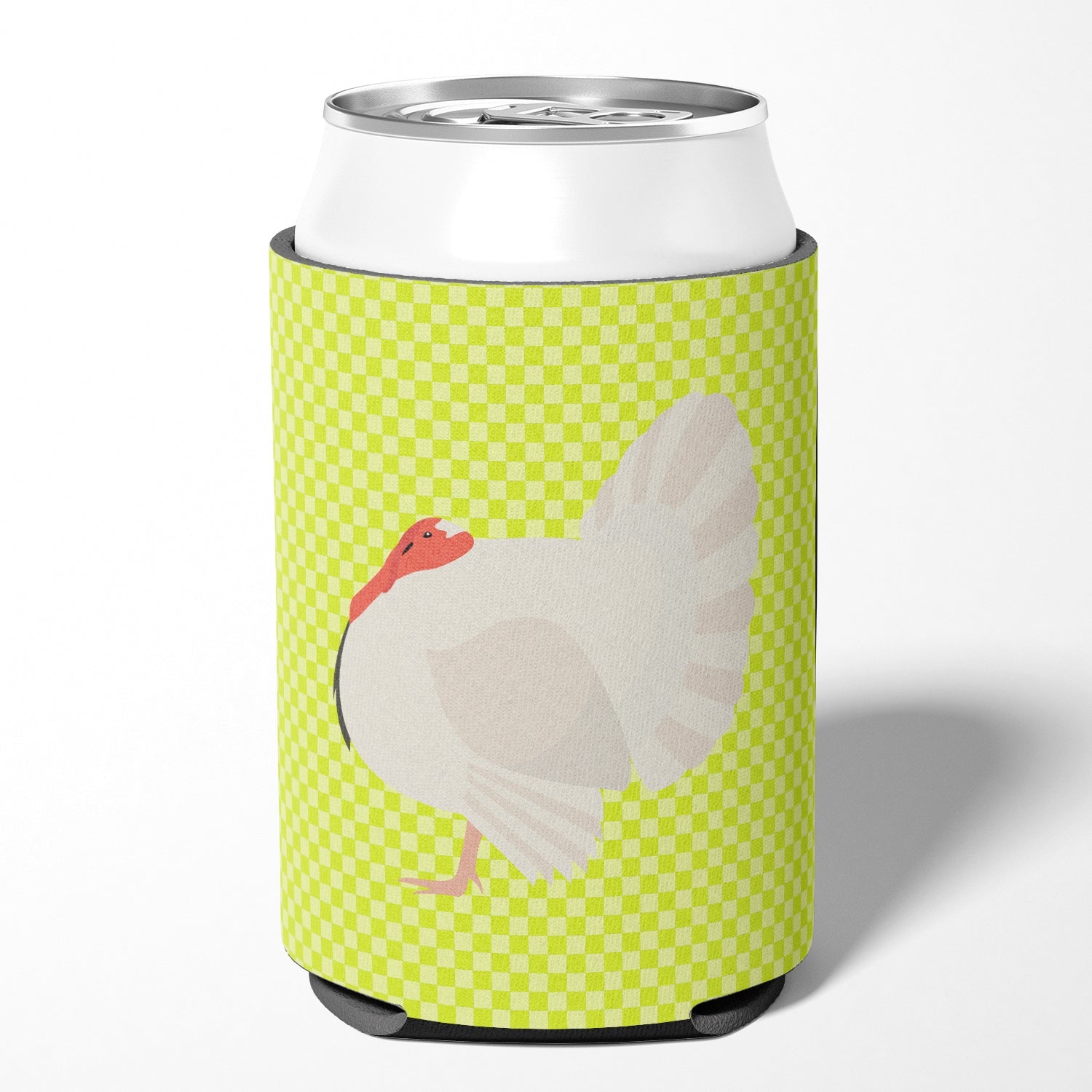 White Holland Turkey Green Can or Bottle Hugger Cooler Sleeve for Standard 12 oz Cans, Insulated Foam Beer & Soda Can Hugger Reusable