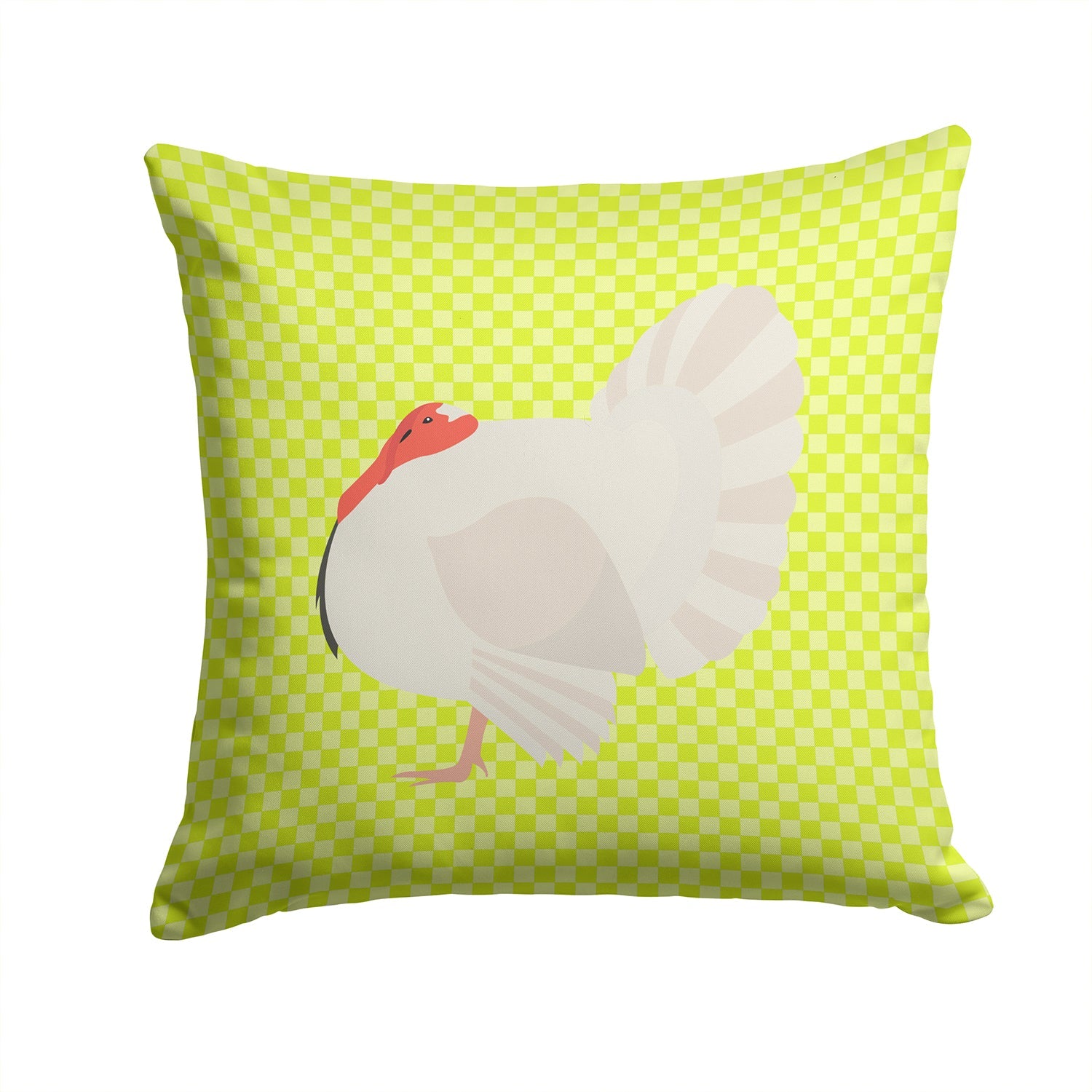 White Holland Turkey Green Decorative Throw Pillow 14x14 Indoor Outdoor Accent Cushion, Fabric Cover with Insert for Sofa, Bed, Porch & Living Room