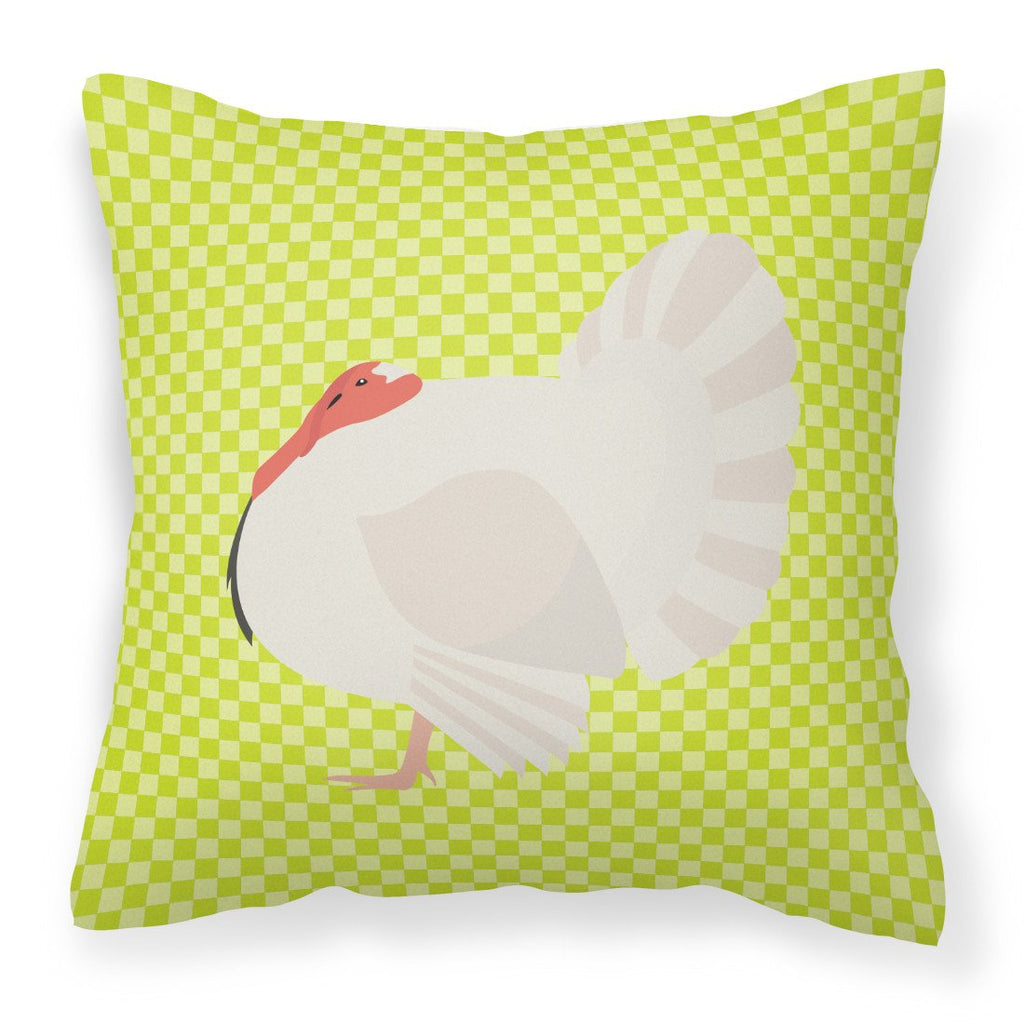 White Holland Turkey Green Decorative Throw Pillow 18x18 Indoor Outdoor Accent Cushion, Fabric Cover with Insert for Sofa, Bed, Porch & Living Room