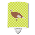 Jersey Buff Turkey Hen Green Ceramic Night Light Compact, UL-Certified, Ideal for Bedroom, Bathroom, Nursery, Hallway, Kitchen, 6x4x3, Multicolor