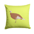 Jersey Buff Turkey Hen Green Decorative Throw Pillow 14x14 Indoor Outdoor Accent Cushion, Fabric Cover with Insert for Sofa, Bed, Porch & Living Room