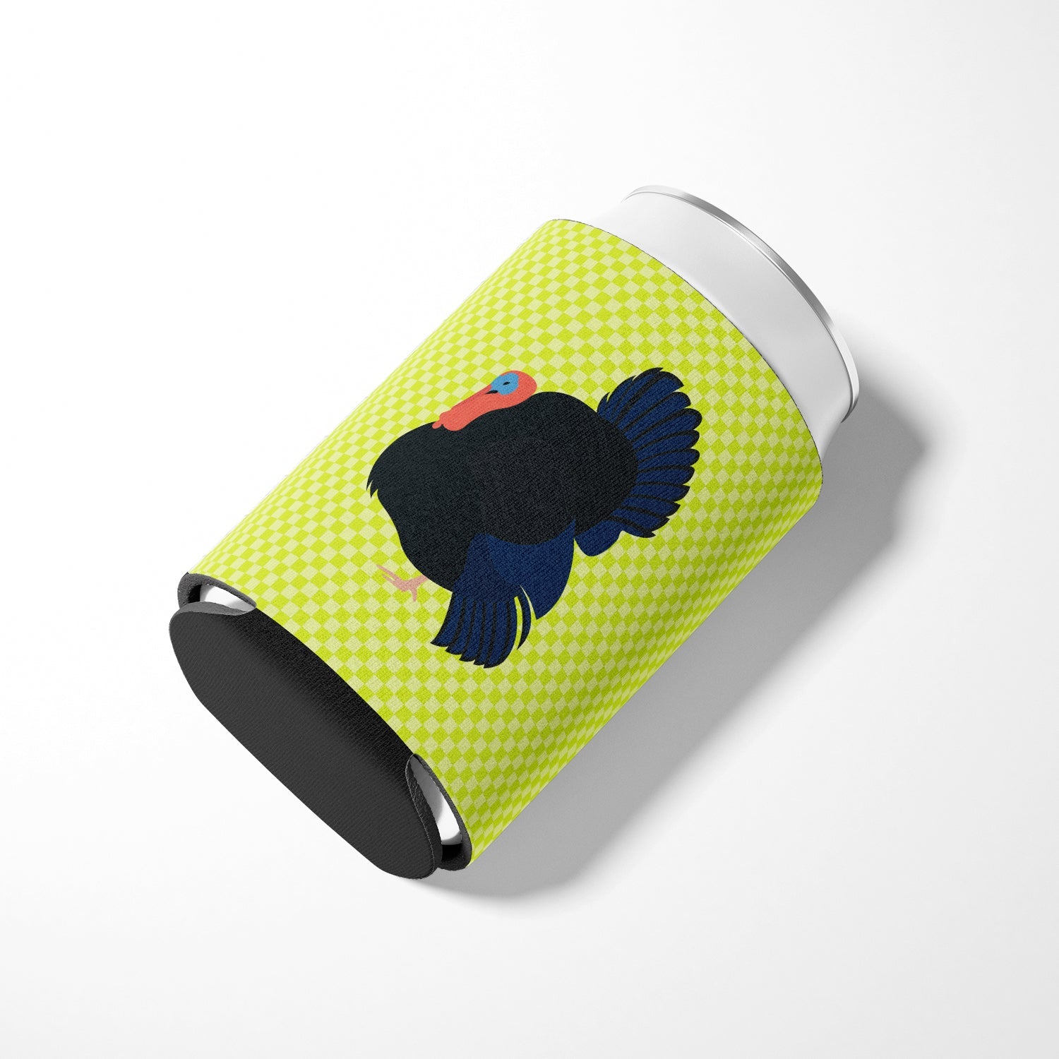 Norfolk Black Turkey Green Can or Bottle Hugger Cooler Sleeve for Standard 12 oz Cans, Insulated Foam Beer & Soda Can Hugger Reusable