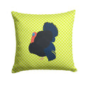 Norfolk Black Turkey Green Decorative Throw Pillow 14x14 Indoor Outdoor Accent Cushion, Fabric Cover with Insert for Sofa, Bed, Porch & Living Room