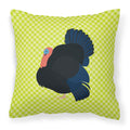 Norfolk Black Turkey Green Decorative Throw Pillow 18x18 Indoor Outdoor Accent Cushion, Fabric Cover with Insert for Sofa, Bed, Porch & Living Room