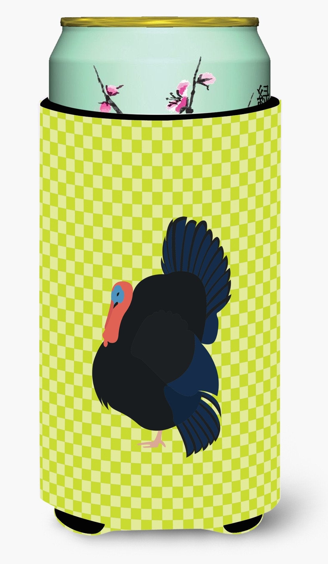 Norfolk Black Turkey Green Tall Boy Hugger Can Cooler Sleeve Machine Washable Drink Collapsible Insulator Beverage Insulated Holder